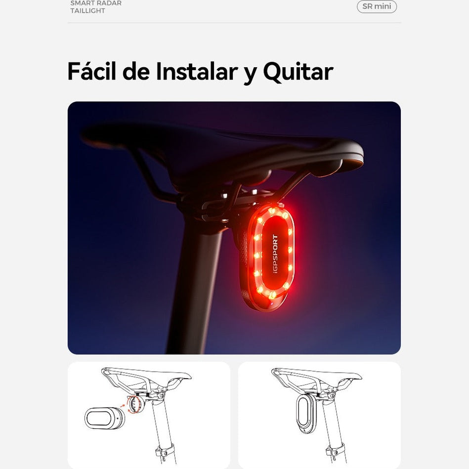 LUZ TRASERA IGPSPORT SR MINI CON RADAR