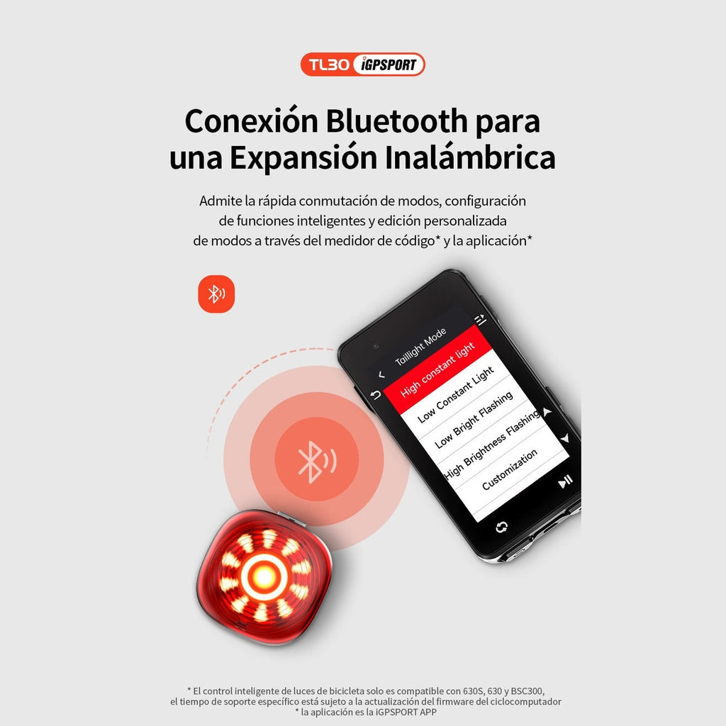 LUZ TRASERA INTELIGENTE IGPSPORT TL30
