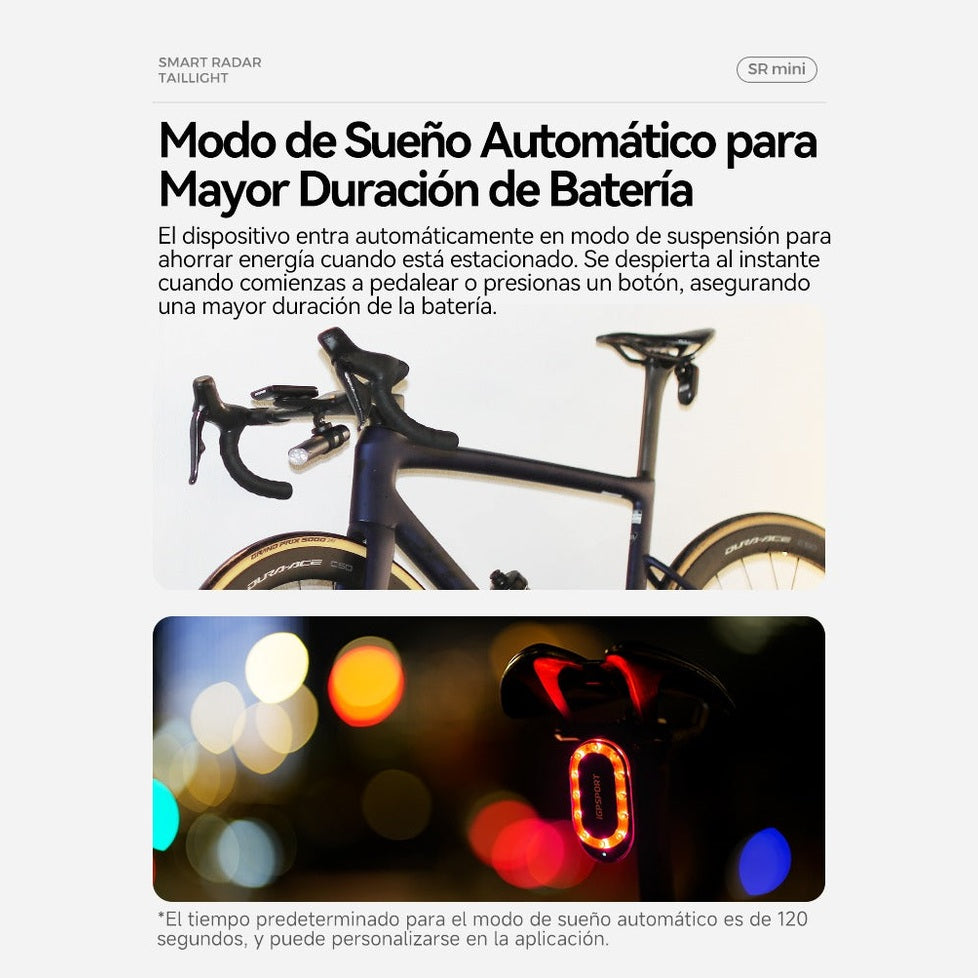 LUZ TRASERA IGPSPORT SR MINI CON RADAR